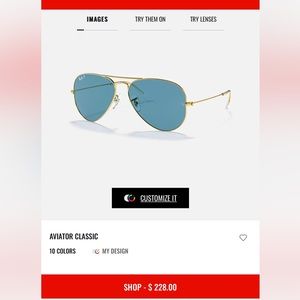 Ray Ban Aviator Classic Polarized Blue Classic with gold frame.Perfect Condition
